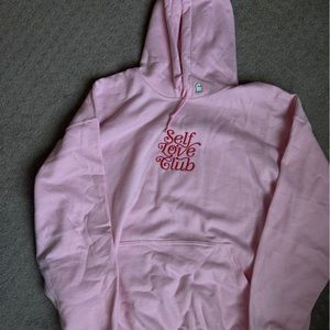 LONELY GHOST - self love hoodie. Pink and red size XL